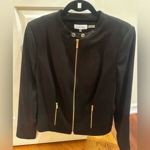 Calvin Klein Padded Shoulder Jacket with gold accents  size 12